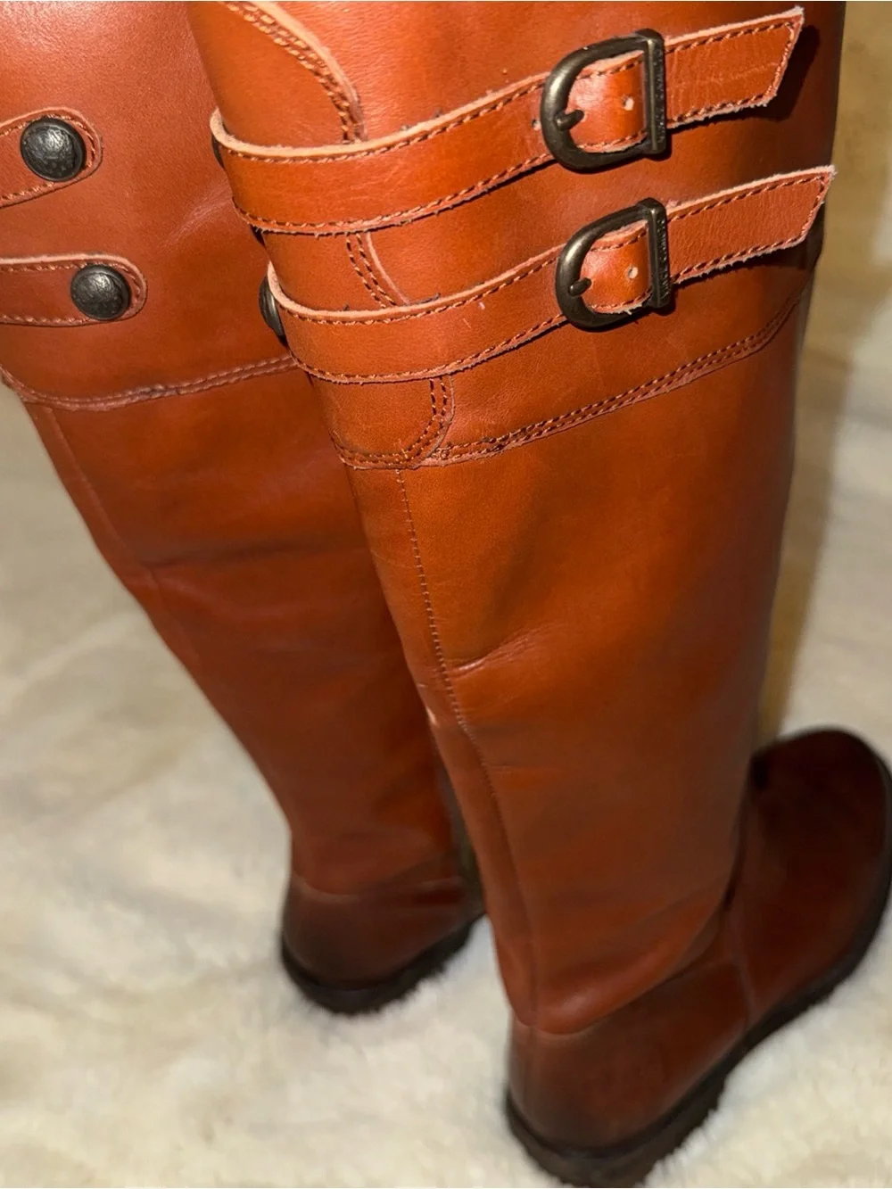Vince Camuto Cognac Brown Over-the-Knee Riding Boots